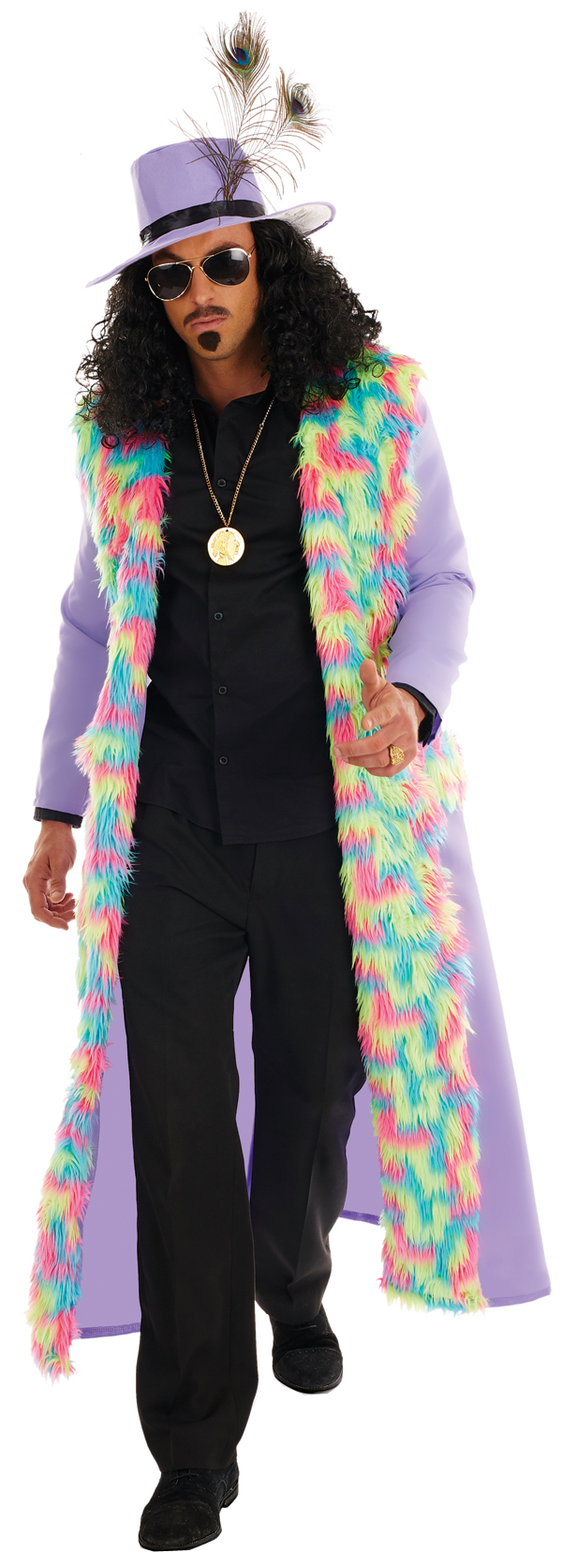 Pimp + Hat Mens Fancy Dress 70s 1970s Groovy Gigolo Adults Costume